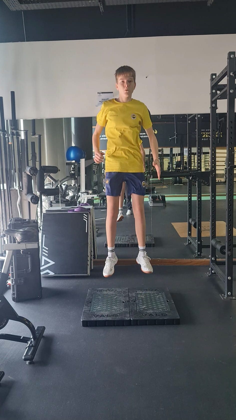 Young athlete jumping on VALD force plates